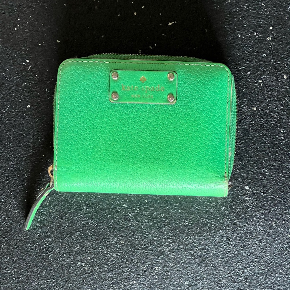Kate Spade Bright Green Zip Wallet
